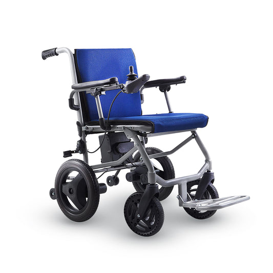 Culver Mobility Lightweight Foldable Electric Wheelchair - KANO (Blue) Travel Size